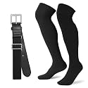 XZQTIVE Over the Knee Baseball Socks and Belt Combo Set for Kids Youth Adult Pink Softball Soccer Socks for Boy Girl