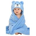 Y. GOYAL & CO. Baby Hooded Panda Towel for Kids & Newborn | Soft Bath Towel with Cute Bear Hood | Super Absorbent, Skin-Friendly Wrapping Blanket for Infants (0-3 Years) (Pack of 1) (Blue)