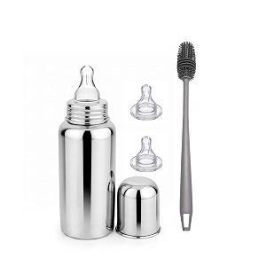 y goyal amp co babyy feeding combo set for newborns amp infants  stainless steel feeding bottle spoon feeder fruit feeder amp food feeder  bpa free baby essentials kit bottle with extra nipple set