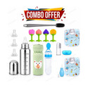 Y.GOYALCO. Baby Feeding Combo Set Steel Bottle