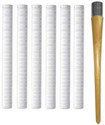 Y2M Pair of 6 Cricket Bat White Grip (MSD) + One Wooden Grip Cone Chevron