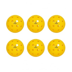 yaba boom pickleball balls pack of 6  40 hole indoor amp outdoor ball for tournament amp competition play  high bounce lightweight perfectly balanced true flight all-weather durable