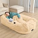 YAEM Beige Human Dog Bed for Adult and Pets, 71"x45"x12" Giant Pet Bed