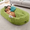 YAEM Human Dog Bed for Adult, 71"x45"x12" Calming Giant Pet Bed, GrassGreen