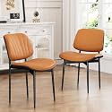 YaFiti Dining Chairs Set of 2, Mid Century Modern PU Leather Kitchen Chairs