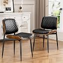 YaFiti Dining Chairs Set of 2, Mid Century Modern PU Leather Kitchen Chairs