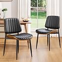 YaFiti Dining Chairs Set of 2, Mid Century Modern PU Leather Kitchen Chairs