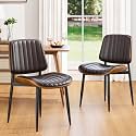 YaFiti Dining Chairs Set of 2, Mid Century Modern PU Leather Kitchen Chairs