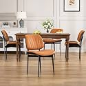 YaFiti Dining Chairs Set of 4, Mid Century Modern PU Leather Kitchen Chairs