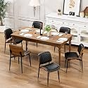 YaFiti Dining Chairs Set of 6, Mid Century Modern PU Leather Kitchen Chairs