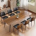 YaFiti Dining Chairs Set of 6, Mid Century Modern PU Leather Kitchen Chairs