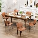 YaFiti Dining Chairs Set of 6, Mid Century Modern PU Leather Kitchen Chairs