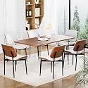 YaFiti Dining Chairs Set of 6, Mid Century Modern PU Leather Kitchen Chairs