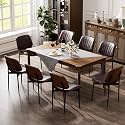 YaFiti Dining Chairs Set of 8, Mid Century Modern PU Leather Kitchen Chairs