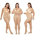 YAGAXI Plus Size Tights for Women, 20D Black High Waist Ultra Thin Pantyhose, Women's Sheer Tights with Control Top, 3 Pairs