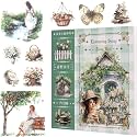 YagCu Garden Journal Stickers, 50 Sheets Washi Junk Journaling Sticker Book, Scrapbook Supplies, Watercolor Scrapbooking for Adults, Green Decorative Ephemera Arts Craft
