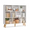 YAHARBO 10 Cube White Bookshelf,3 Tier Book Shelf with Legs,Modern Minimalist Bookcase,Open Book Shelves Storage Organizer,Frees Standing Wooden Display Bookcases for Small Space,Bedroom,Living Room