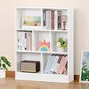 YAHARBO 3 Tier 7 Cube Mini Thin Bookshelf, Short Shallow Bookcase, White