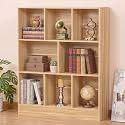 YAHARBO 3 Tier 8 Cube Horizontal Bookshelf,Low Bookcase for Sleves,Natural