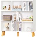 YAHARBO 8 Cube White Bookshelf,3 Tier Book Shelf with Legs,Modern Minimalist Bookcase,Open Book Shelves Storage Organizer,Frees Standing Wooden Display Bookcases for Small Space,Bedroom,Living Room