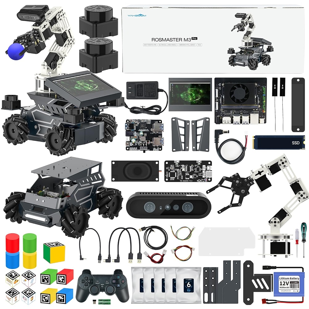 Yahboom ROS2 Robot Kit with Jetson Orin Nano 8GB Super Large AI Model ...