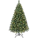 Yaheetech 4.5ft Pre-lit Christmas Tree with 150 Warm White Lights, Green