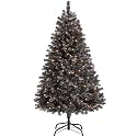 Yaheetech 4.5ft Pre-lit Christmas Tree with 150 Warm White Lights, Black