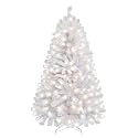 Yaheetech 4.5ft Pre-lit Christmas Tree with 150 Warm White Lights, White