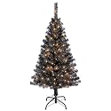 Yaheetech 4ft Pre-lit Artificial Small Christmas Tree with Stand, Black