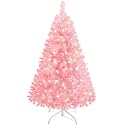 Yaheetech 4ft Pre-lit Artificial Small Christmas Tree with Stand, Pink