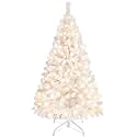 Yaheetech 4ft Pre-lit Artificial Small Christmas Tree with Stand, White