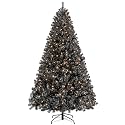 Yaheetech 6ft Pre-lit Christmas Tree with 300 Warm White Lights, Black