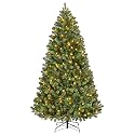 Yaheetech 6ft Pre-lit Christmas Tree with 300 Warm White Lights, Green