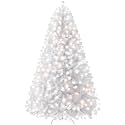 Yaheetech 6ft Pre-lit Christmas Tree with 300 Warm White Lights, White