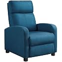 Yaheetech Recliner Chair with 3 Adjustable Angles Living Room Chairs Blue