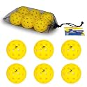 YAIT Gee-Max Pickleball Ball (Pack of 6) | 40 Hole Outdoor Ball for Tournament Play | Perfectly Balanced, Durable PP Material, True Flight | AIPA Approved Pickleball (Yellow)