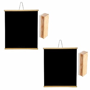 yajnas 15x2 feet 2 pieces roll up wooden black boardchalk board for child and teaching with wall hanging for kids 18 inches x 23 inches and 2 premium wooden duster pack of 2 set