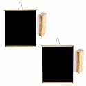 YAJNAS 1.5x2 Feet, 2 Pieces Roll up Wooden Black Board/Chalk Board for Child and Teaching with Wall Hanging for Kids (18 Inches x 23 Inches) and 2 Premium Wooden Duster (Pack of 2 Set)