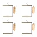 YAJNAS 1.5x2 Feet, 4 Pieces Roll up Wooden White Board/Marker Board for Child and Teaching with Wall Hanging for Kids (18 Inches x 23 Inches) and 4 Premium Wooden Duster (Pack of 4 Set)