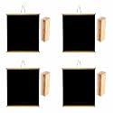 YAJNAS 1.5x2 Feet, 4 Pieces Roll up Wooden Black Board/Chalk Board for Child and Teaching with Wall Hanging for Kids (18 Inches x 23 Inches) and 4 Premium Wooden Duster (Pack of 4 Set)