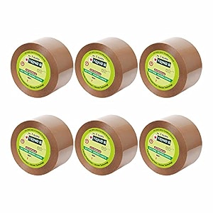 yajnas 2 inch 100 meters pack of 6 brown bopp tape self adhesive high-strength packing tape rolls packaging tape  brown cello tape  e commerce packaging tape for home office use amp box packaging