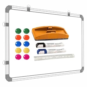 yajnas 2x2 feet 59x59 cm magnetic drywipe whiteboard with 10 magnets 1 erasermagnetic duster 1 unit of 30cm scale and 2 dry-erase markers for home office coaching class amp school