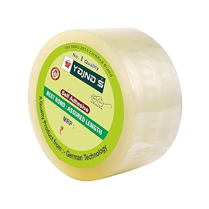 yajnas 48mm 2 inch x 100 meters pack of 1 bopp packaging clear tape transparent cello tape rolls  e-commerce packaging for home office amp box