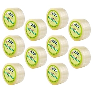 yajnas 48mm 2 inch x 100 meters pack of 10 bopp packaging clear tape transparent cello tape rolls  e-commerce packaging for home office amp box