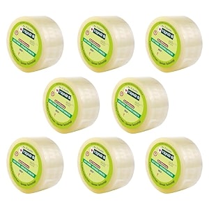 yajnas 48mm 2 inch x 100 meters pack of 1 bopp packaging clear tape transparent cello tape rolls  e-commerce packaging for home office amp box