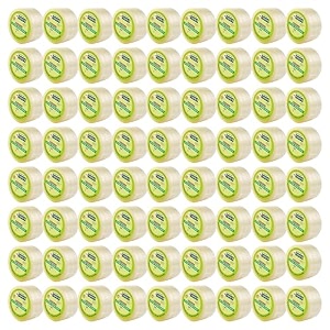 yajnas 48mm 2 inch x 50 meters pack of 72 bopp packaging clear tape transparent cello tape rolls  e-commerce packaging for home office amp box