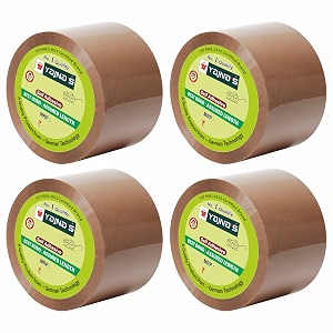 yajnas 48mm x 50 meters pack of 4 brown bopp tape self adhesive high-strength packing tape rolls packaging tape  brown cello tape  e commerce packaging tape for home office use amp box packaging