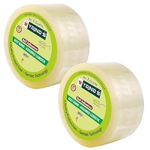 yajnas 72mm 3 inch x 200 meters pack of 2 bopp packaging clear tape transparent cello tape rolls  e-commerce packaging for home office amp box