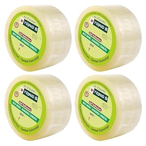 yajnas 72mm 3 inch x 35 meters pack of 4 bopp packaging clear tape transparent cello tape rolls  e-commerce packaging for home office amp box