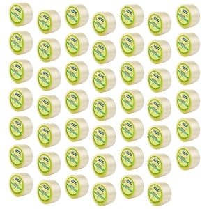 yajnas 72mm 3 inch x 50 meters pack of 48 bopp packaging clear tape transparent cello tape rolls  e-commerce packaging for home office amp box